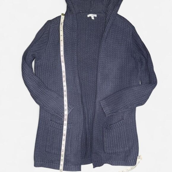 Sonoma Navy Blue Knit Cardigan Sweater with Hood - Picture 4 of 8